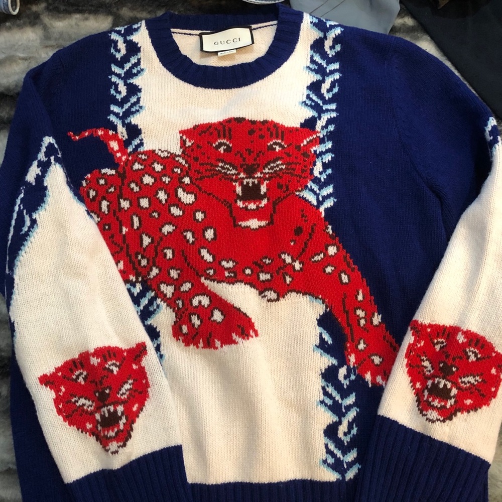 Gucci jaguar sweater with tags seen on Jared Leto